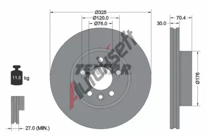 TEXTAR Brzdov kotou PRO+ - 325 mm TXT 92305905, 92305905
