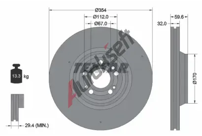 TEXTAR Brzdov kotou PRO+ - 354 mm TXT 92306005, 92306005