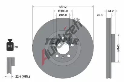 TEXTAR Brzdov kotou PRO+ - 312 mm TXT 92306405, 92306405