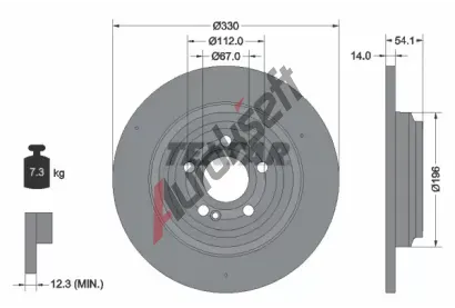 TEXTAR Brzdový kotouč PRO+ - 330 mm TXT 92306905, 92306905 TEXTAR Brzdový kotouč PRO+ - 330 mm TXT 92306905, 92306905