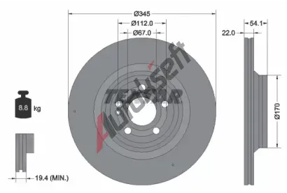 TEXTAR Brzdov kotou PRO+ - 345 mm TXT 92307005, 92307005