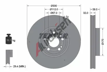 TEXTAR Brzdov kotou PRO+ - 330 mm TXT 92307105, 92307105