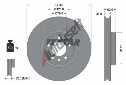 TEXTAR Brzdov kotou PRO+ - 349 mm TXT 92307605, 92307605