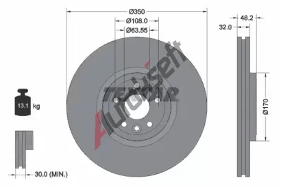 TEXTAR Brzdov kotou PRO+ - 350 mm TXT 92308205, 92308205