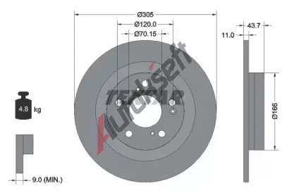 TEXTAR Brzdov kotou PRO - 305 mm TXT 92308403, 92308403