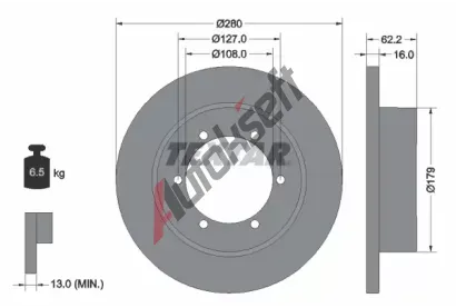 TEXTAR Brzdov kotou - 280 mm TXT 92308500, 92308500