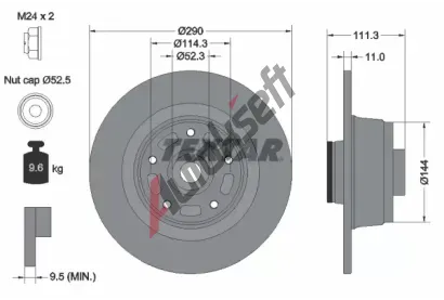 TEXTAR Brzdov kotou PRO - 290 mm TXT 92309003, 92309003
