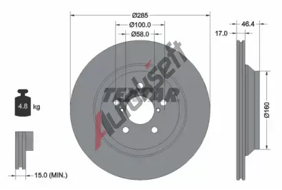 TEXTAR Brzdov kotou PRO - 285 mm TXT 92309303, 92309303