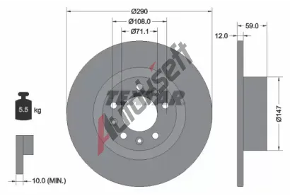 TEXTAR Brzdov kotou PRO - 290 mm TXT 92313603, 92313603