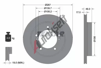 TEXTAR Brzdov kotou PRO - 287 mm TXT 92314103, 92314103