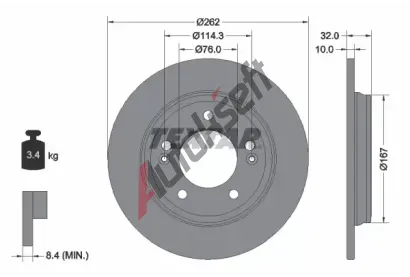 TEXTAR Brzdov kotou PRO - 262 mm TXT 92314403, 92314403
