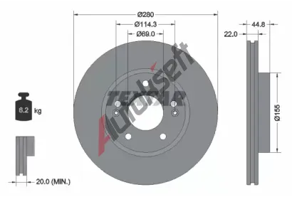 TEXTAR Brzdov kotou PRO - 280 mm TXT 92314703, 92314703