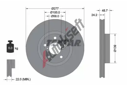 TEXTAR Brzdov kotou PRO - 277 mm TXT 92315403, 92315403