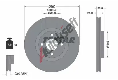 TEXTAR Brzdov kotou PRO - 300 mm TXT 92315503, 92315503