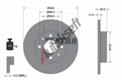 TEXTAR Brzdov kotou PRO - 240 mm TXT 92316003, 92316003