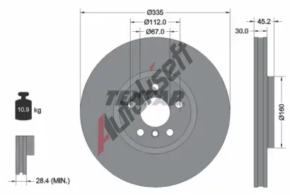 TEXTAR Brzdov kotou PRO+ - 335 mm TXT 92316205, 92316205