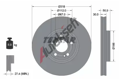 TEXTAR Brzdov kotou PRO+ - 318 mm TXT 92316705, 92316705