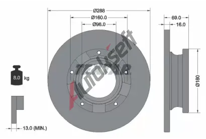 TEXTAR Brzdov kotou PRO - 288 mm TXT 92316903, 92316903
