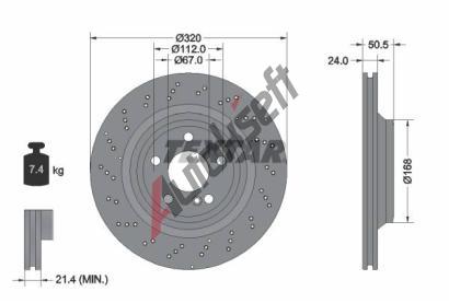 TEXTAR Brzdov kotou PRO+ - 320 mm TXT 92317505, 92317505