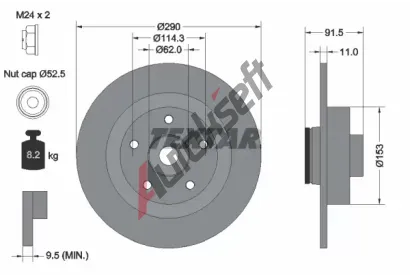 TEXTAR Brzdov kotou PRO - 290 mm TXT 92317603, 92317603