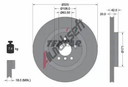 TEXTAR Brzdov kotou PRO+ - 325 mm TXT 92318105, 92318105