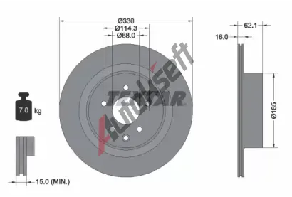 TEXTAR Brzdov kotou PRO - 330 mm TXT 92319703, 92319703