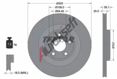 TEXTAR Brzdov kotou PRO+ - 325 mm TXT 92319905, 92319905