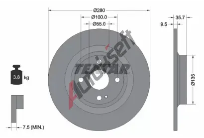 TEXTAR Brzdov kotou PRO - 280 mm TXT 92320003, 92320003