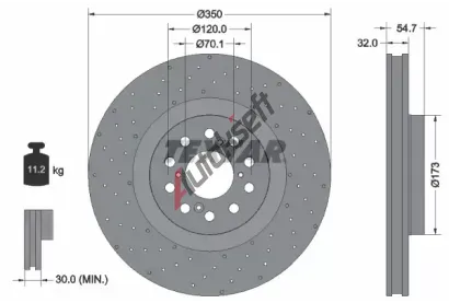 TEXTAR Brzdový kotouč PRO+ TXT 92320105, 92320105 TEXTAR Brzdový kotouč PRO+ TXT 92320105, 92320105