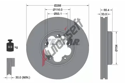 TEXTAR Brzdov kotou PRO - 288 mm TXT 92320303, 92320303