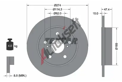TEXTAR Brzdov kotou PRO - 274 mm TXT 92321103, 92321103