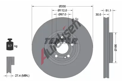 TEXTAR Brzdov kotou PRO+ - 330 mm TXT 92323305, 92323305
