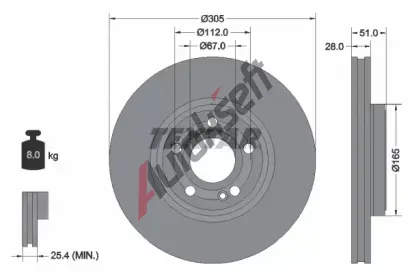 TEXTAR Brzdov kotou PRO+ - 305 mm TXT 92323405, 92323405