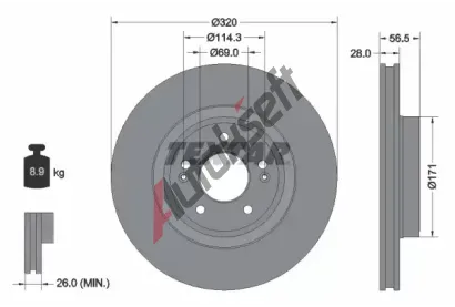 TEXTAR Brzdov kotou PRO+ - 320 mm TXT 92323605, 92323605