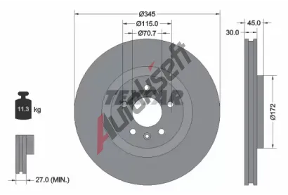 TEXTAR Brzdov kotou PRO+ - 345 mm TXT 92323705, 92323705
