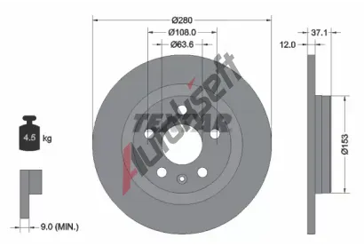 TEXTAR Brzdov kotou PRO - 280 mm TXT 92323803, 92323803