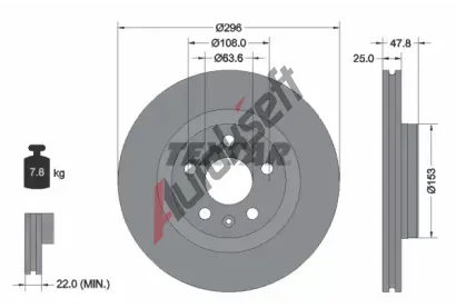 TEXTAR Brzdov kotou PRO+ - 296 mm TXT 92323905, 92323905