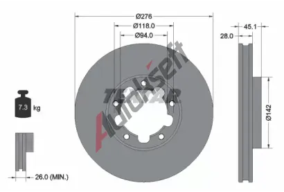 TEXTAR Brzdov kotou PRO - 276 mm TXT 92324003, 92324003