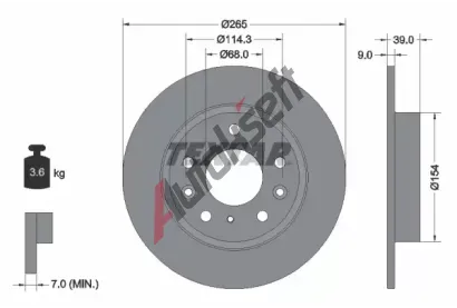 TEXTAR Brzdov kotou - 265 mm TXT 92324703, 92324703