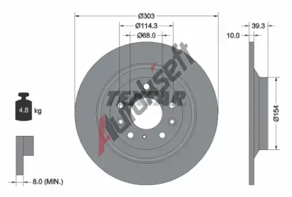 TEXTAR Brzdov kotou PRO - 303 mm TXT 92324803, 92324803