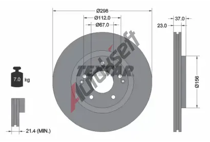 TEXTAR Brzdov kotou PRO - 298 mm TXT 92324903, 92324903