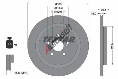 TEXTAR Brzdový kotouč PRO+ TXT 92325205, 92325205 TEXTAR Brzdový kotouč PRO+ TXT 92325205, 92325205