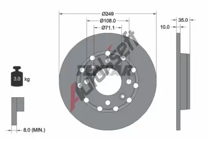 TEXTAR Brzdov kotou PRO - 249 mm TXT 92325803, 92325803