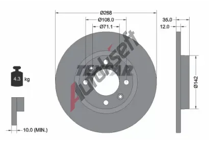 TEXTAR Brzdov kotou PRO - 268 mm TXT 92325903, 92325903