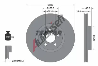 TEXTAR Brzdov kotou PRO - 320 mm TXT 92326103, 92326103