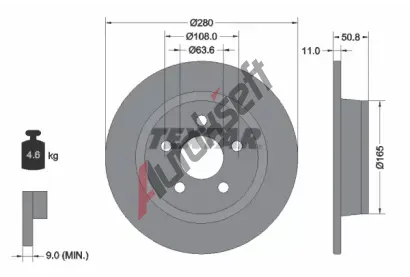 TEXTAR Brzdov kotou PRO - 280 mm TXT 92326403, 92326403