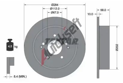 TEXTAR Brzdov kotou PRO - 284 mm TXT 92326603, 92326603