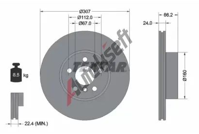 TEXTAR Brzdov kotou PRO+ - 307 mm TXT 92326805, 92326805