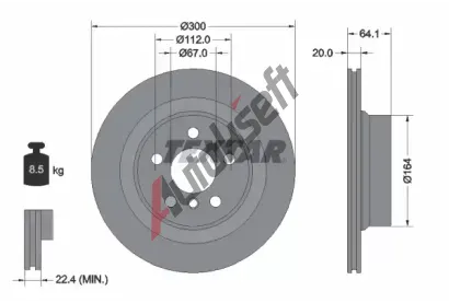 TEXTAR Brzdov kotou PRO+ - 300 mm TXT 92326905, 92326905