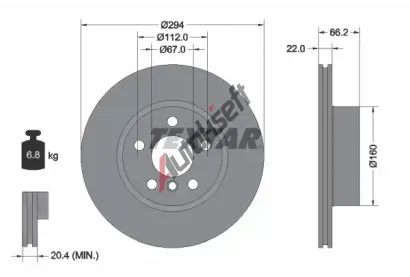 TEXTAR Brzdov� kotou� PRO+ - 294 mm TXT 92327005, 92327005